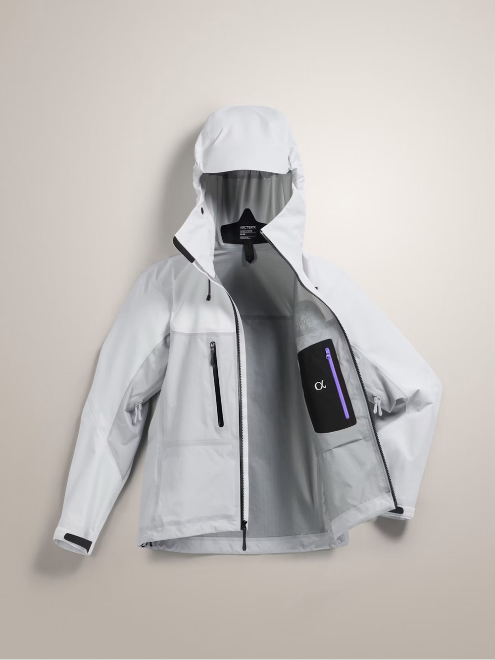 Arc'teryx Alpha Jacket Arctic Silk & Solitude Light Gray Rain jacket